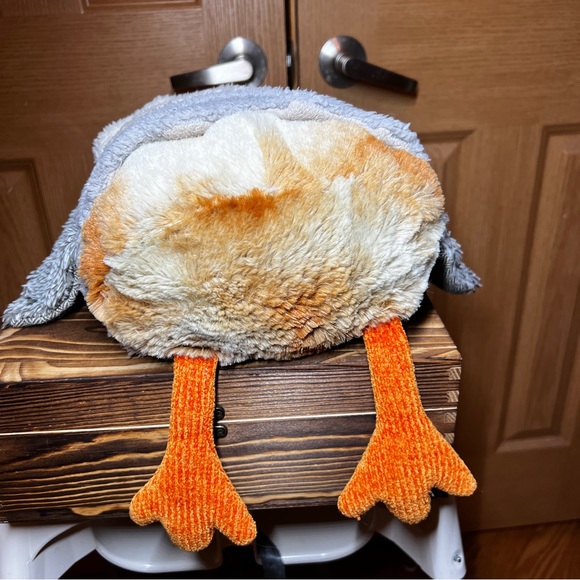 Mixed Media Sensory Textured Plush Owl 19” Corduroy Knit Tweed Pillow - Picture 8 of 13